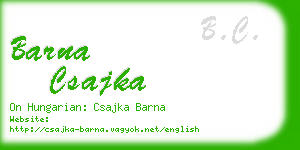 barna csajka business card